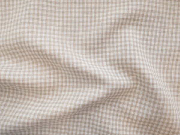 Yarn Dyed Linen - Small Gingham - Natural/Cream