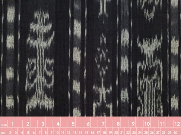 Designer Deadstock - Handwoven Cotton Ikat - Mixed Motif - Black