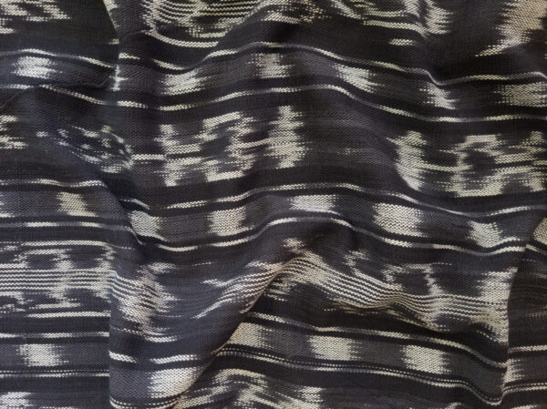 Designer Deadstock - Handwoven Cotton Ikat - Mixed Motif - Black