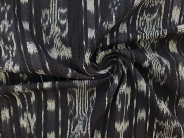 Designer Deadstock - Handwoven Cotton Ikat - Mixed Motif - Black