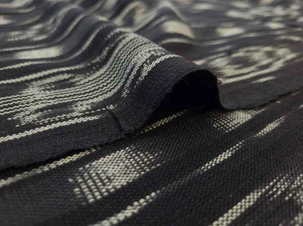 Designer Deadstock - Handwoven Cotton Ikat - Mixed Motif - Black