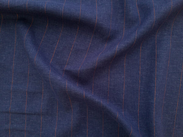 Yarn Dyed Linen/Viscose - Pinstripe - Navy