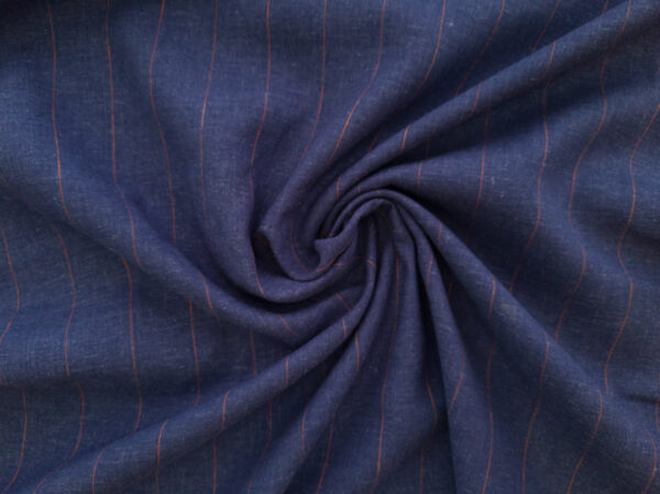 Yarn Dyed Linen/Viscose - Pinstripe - Navy