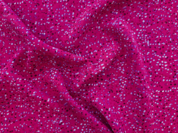 Rayon Poplin Print - Speckles - Fuchsia