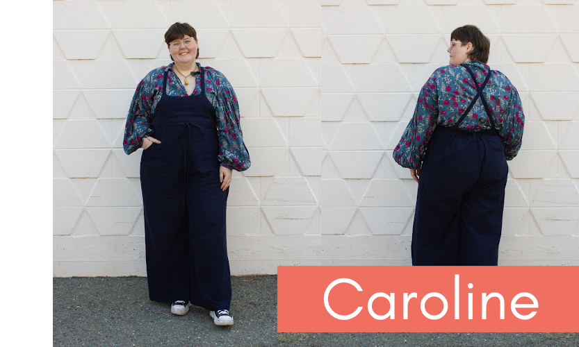 Stonemountain staffer Caroline wears her handmade black linen overalls