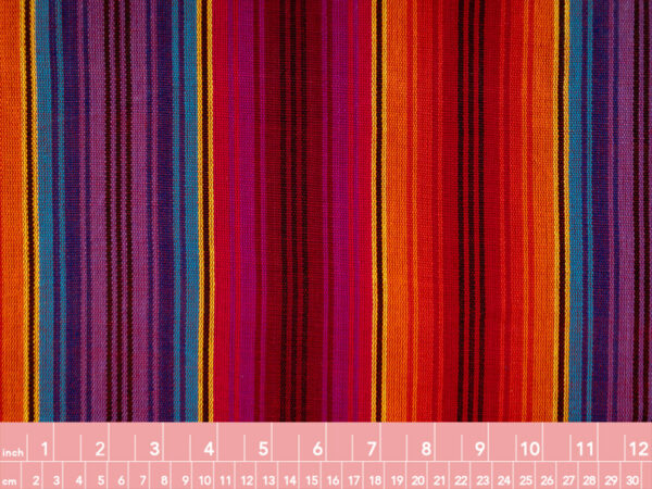 Guatemalan Handwoven Cotton Jaspe - Orchid Sunset Stripe Lite