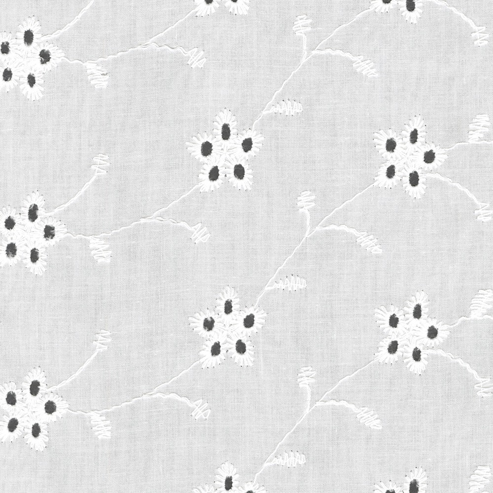 Cotton Eyelet - Francesca - Floral Connections - White - Stonemountain &  Daughter Fabrics