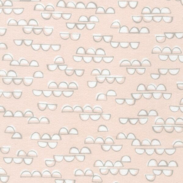 Cotton Flannel - Over the Moon - Clouds - Pearl Pink