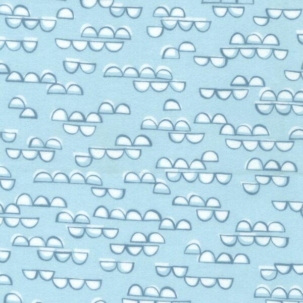 Cotton Flannel - Over the Moon - Clouds - Sky