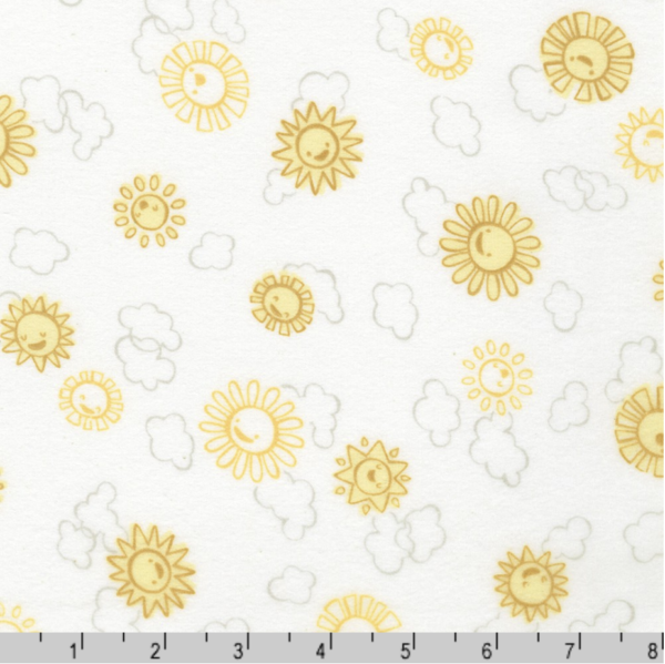 Cotton Flannel - Over the Moon - Suns - Sunshine