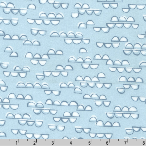 Cotton Flannel - Over the Moon - Clouds - Sky
