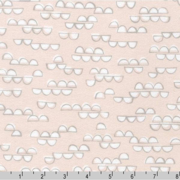 Cotton Flannel - Over the Moon - Clouds - Pearl Pink