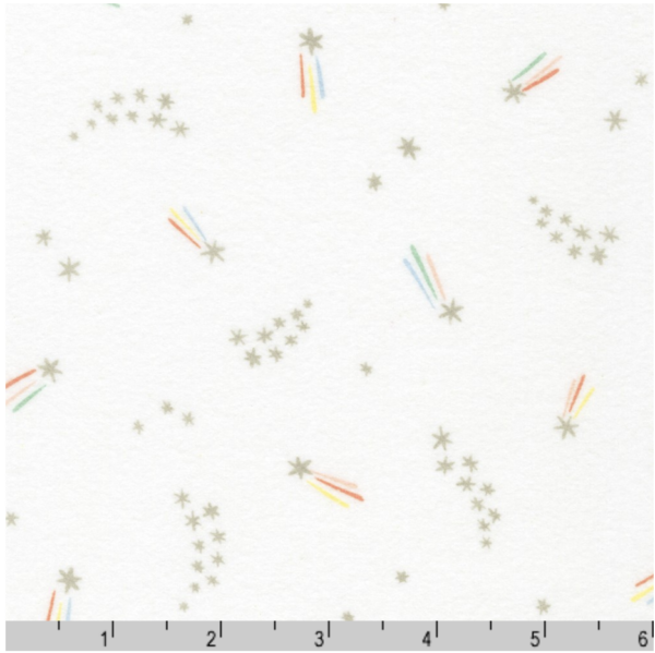 Cotton Flannel - Over the Moon - Shooting Stars - Pastel