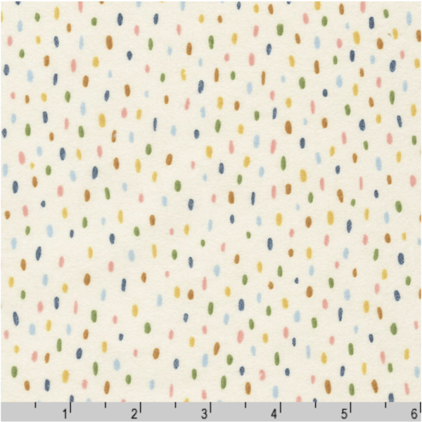 Cotton Flannel - Over the Moon - Spots - Rainbow