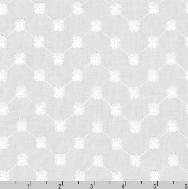 Cotton Eyelet - Francesca - Dots - White