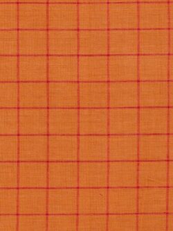 Premium Yarn Dyed Cotton - Windowpane - Pumpkin/Pink