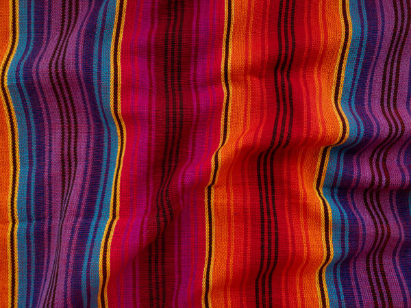 Guatemalan Handwoven Cotton Jaspe - Orchid Sunset Stripe Lite