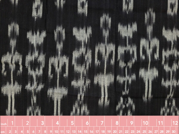 Designer Deadstock - Handwoven Cotton Ikat - Standing Figures - Black