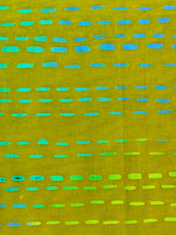 Cotton Batik - Stitched - Running Stitch - Olive