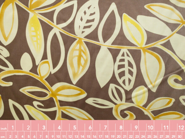 Designer Deadstock - Silk Habotai - Border Print - Yellow Vines