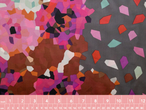 Designer Deadstock - Silk Habotai - Border Print - Pink Confetti Floral