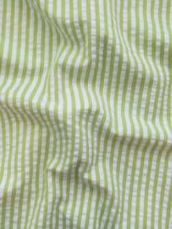 British Designer Deadstock - Seersucker Stripe - Stripe - Green/White