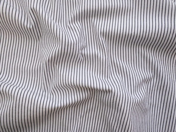 British Designer Deadstock - Seersucker Stripe - Stripe - Black/White