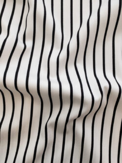 British Designer Deadstock - Cotton Pique - Black/White Stripe