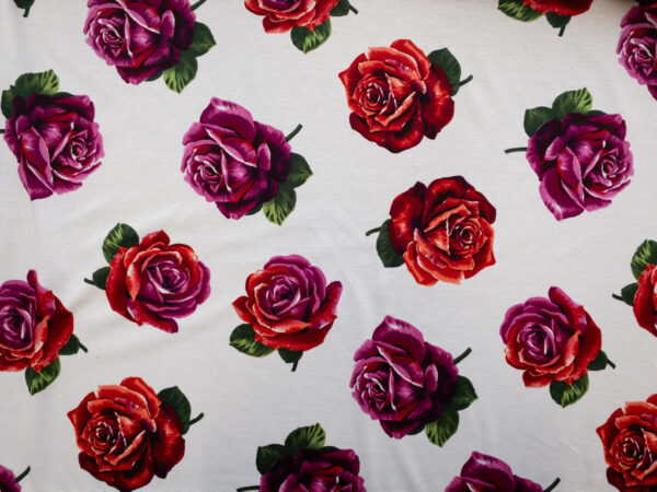 European Designer Deadstock - Cotton Jersey - Roses