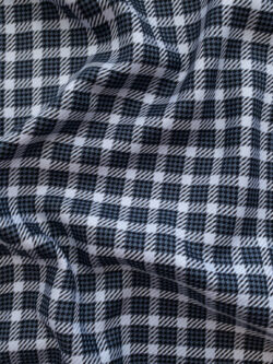 British Designer Deadstock - Textured Yarn Dyed Cotton Shirting - Grey/Black