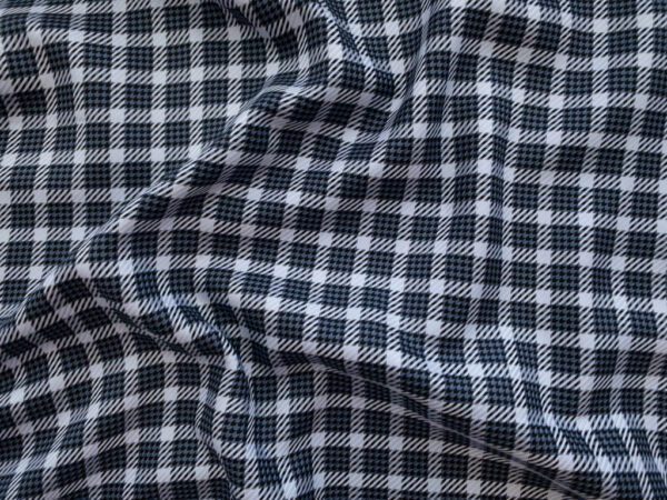 British Designer Deadstock - Textured Yarn Dyed Cotton Shirting - Grey/Black