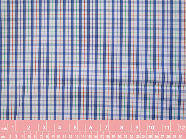 British Designer Deadstock - Cotton Yarn Dyed Shirting -  Primary Plaid