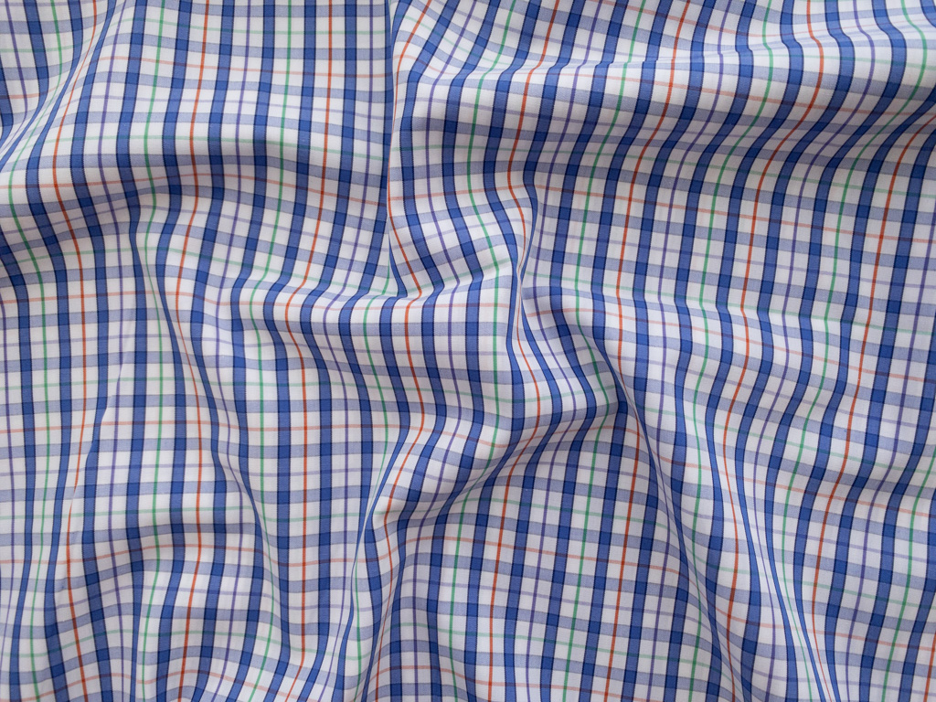 British Designer Deadstock - Cotton Yarn Dyed Shirting - Primary Plaid ...