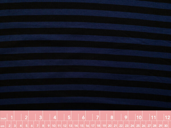 British Designer Deadstock – Viscose/Spandex Knit – Stripe - Black/Violet