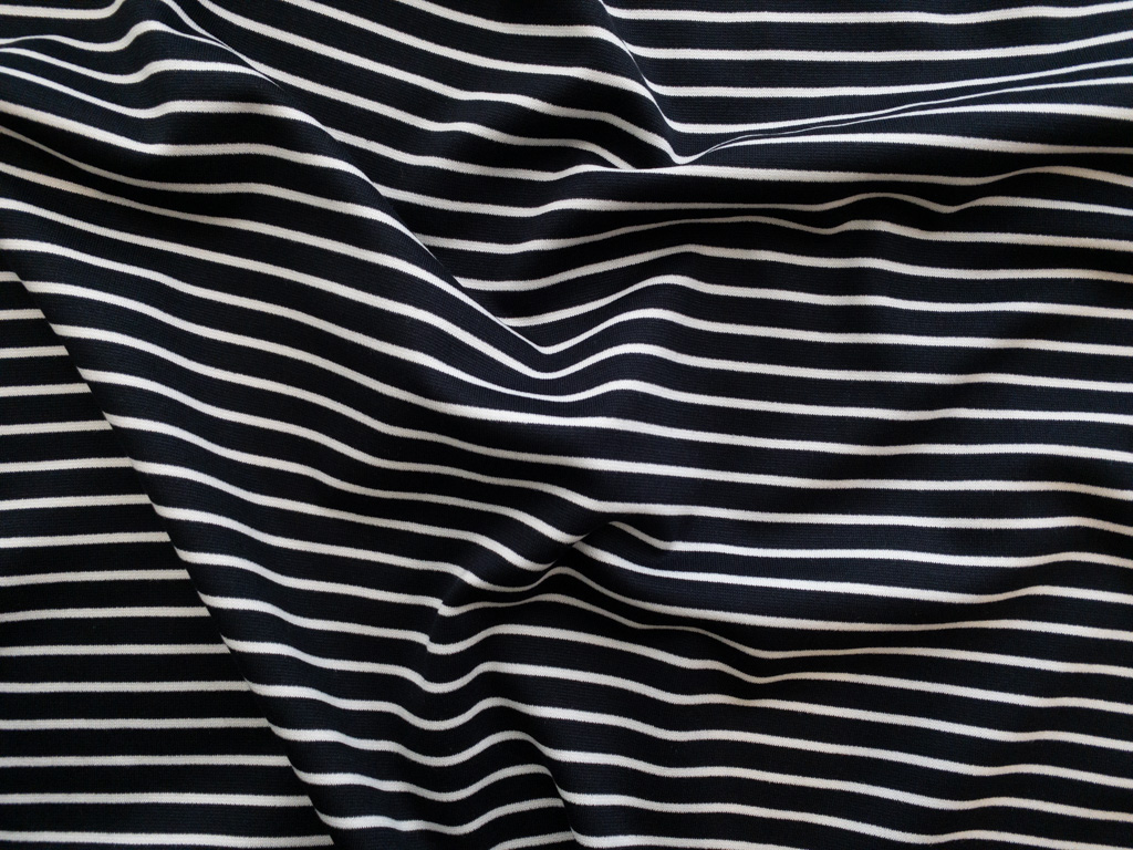 Black And White Striped Knit Fabric