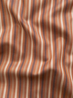 British Designer Deadstock - Yarn Dyed Cotton Sateen - Stripes - Rust/Gold