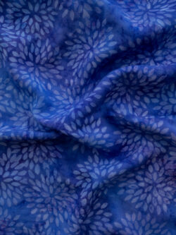 Rayon Batik – Dancing Petals – Cornflower Blue