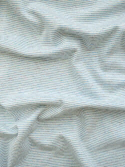 Designer Deadstock - Cotton/Poly Jersey - Stripe - Celeste/Natural