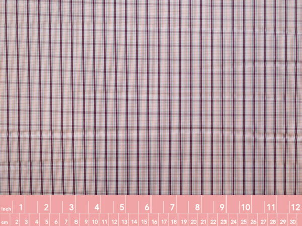 British Designer Deadstock - Cotton Shirting - Plum Plaid