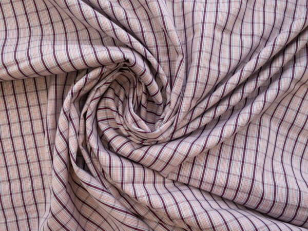 British Designer Deadstock - Cotton Shirting - Plum Plaid