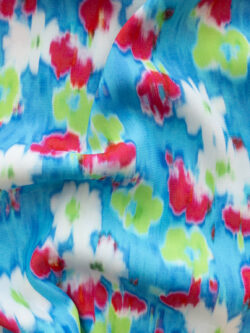 European Designer Deadstock - Viscose Challis - Watercolor Floral