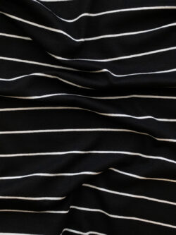 European Designer Deadstock – Viscose/Spandex Knit - Black/Ivory Stripe