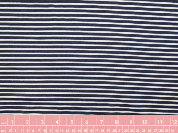 Lady McElroy - Viscose/Spandex Stripe Jersey - Navy/White