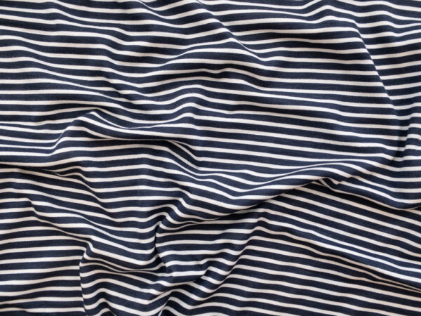 Lady McElroy - Viscose/Spandex Stripe Jersey - Navy/White