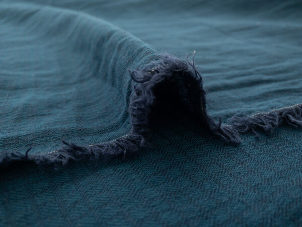 Linen/Cotton Jacquard - Small Grid - Ocean