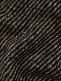 British Designer Deadstock - Wool Blend Yarn Dyed Coating - Diagonal Stripes - Brown