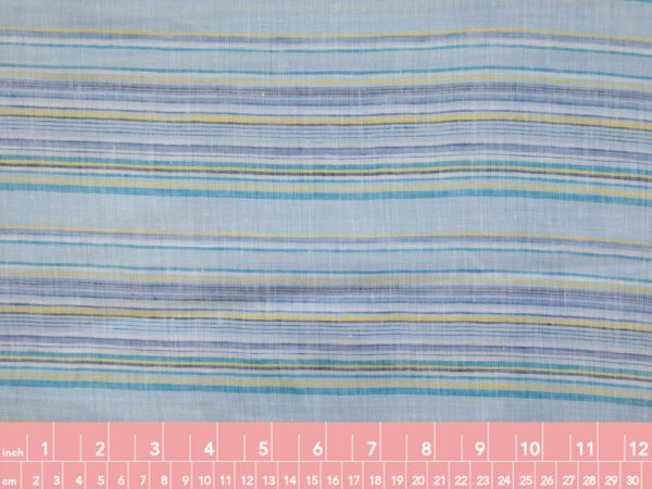 British Designer Deadstock - Yarn Dyed Linen/Viscose - Stripes - Sky Blue