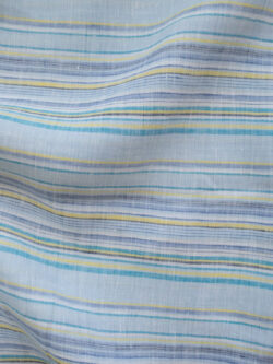 British Designer Deadstock - Yarn Dyed Linen/Viscose - Stripes - Sky Blue