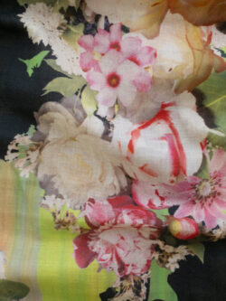 European Designer Deadstock - Cotton/Silk Voile - Bouquet Shadow