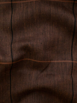 British Designer Deadstock - Yarn Dyed Linen - Oversized Plaid - Chocolate/Black